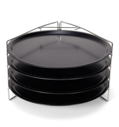 SET 4 PIZZAPLATEN 33CM MET HOUDER