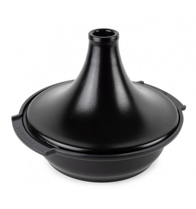 TAGINE 30CM SATIJN ZWART PEUGEOT INDUCTI voor 4 tot 6 personen, 3.1L inhoud