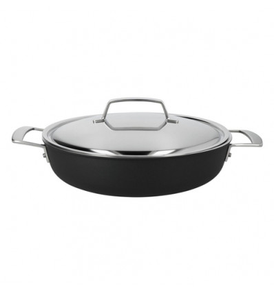 SAUTEUSE 28CM MET INOX DEKSEL 2 HANDVAT. ALU PRO 5 CERAFORCE