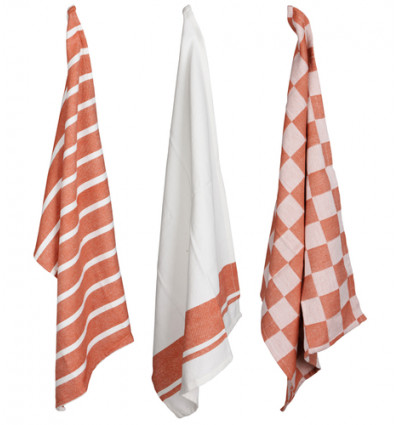 SET 3 KEUKEN HANDDOEKEN ROEST 50X70CM STOFF