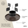 DRAAISCHOTEL 30CM MET 4 VAKKEN ZWART LAZY SUSAN DIVIDED