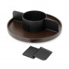 DRAAISCHOTEL 30CM MET 4 VAKKEN ZWART LAZY SUSAN DIVIDED