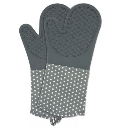 2 OVENHANDSCHOENEN GRIJS SILICONE GROOT OVENWANT 37,5 x 18,5cm
