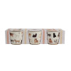 3 BEKERS 32CL DUTCH FLORAL HONDEN LAAG MUG