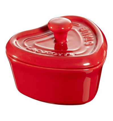 MINI KOOKPOT HARTVORM 10CM ROOD STAUB AARDEWERK