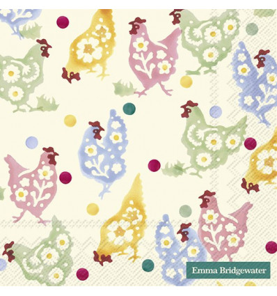 20 SERVETTEN 33x33 SPRING CHICKENS CREAM IHR