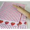 KEUKEN HANDDOEK ROOD AARDBEI 67x50cm 100% katoen POLI DRI