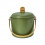 TAFELRESTJES GROEN METAL/BAMBOO 7L COMPOSTEMMER MET KOOLFILTER