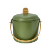 TAFELRESTJES GROEN METAL/BAMBOO 7L COMPOSTEMMER MET KOOLFILTER