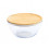 VOORRAADPOT GLAS 1600ML ROND BAMBOE DEKSEL