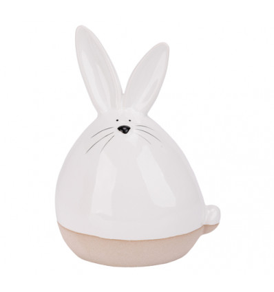 DECORATIE: KONIJN WIT SUNNY 13x11xH18cm DOLOMIET