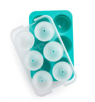 IJSBLOKJES VORM 6X ROND TURQUOISE XL LEKUE MET DEKSEL