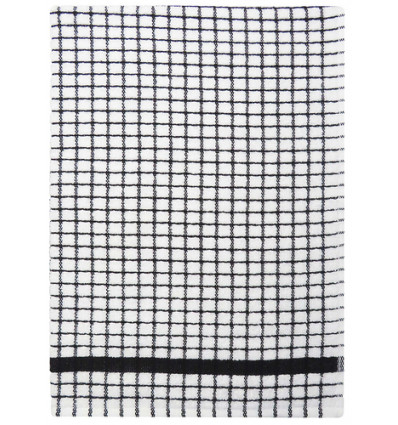 KEUKEN HANDDOEK ZWART RUIT 67x50cm 100% katoen POLI DRI