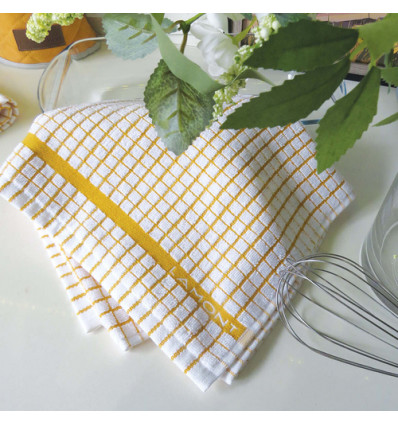 KEUKEN HANDDOEK GEEL 67x50cm HONEY 100% katoen POLI DRI