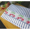 KEUKEN HANDDOEK BLAUW KERS 67x50 CHERRY 100% katoen POLI DRI