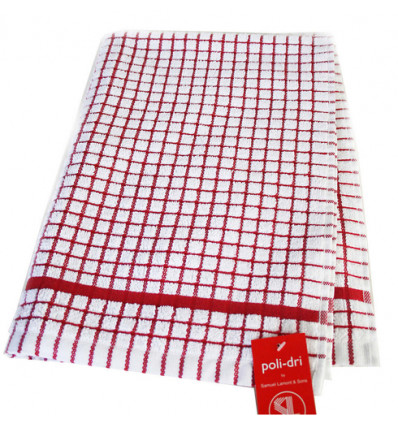KEUKEN HANDDOEK ROOD 67x50cm RED 100% katoen POLI DRI