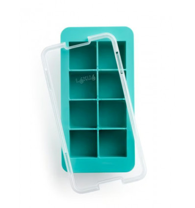 IJSBLOKJES VORM 8X VIERKANT TURQUOISE XL LEKUE MET DEKSEL