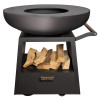 BARBECUE NOMAD WHITE FIRE ZWART D99CM met 4 wielen,opbergvak,uittrekbare lade