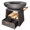 BARBECUE NOMAD WHITE FIRE ZWART D99CM met 4 wielen,opbergvak,uittrekbare lade