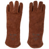 2 HANDSCHOENEN BBQ MET VINGERS LEDER WHITE FIRE