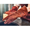 2 HANDSCHOENEN BBQ MET VINGERS LEDER WHITE FIRE