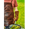 2 HANDSCHOENEN BBQ MET VINGERS LEDER WHITE FIRE