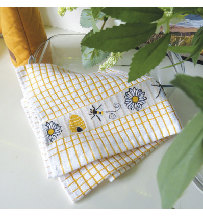KEUKEN HANDDOEK HONING BIJ 67x50cm 100% katoen POLI DRI