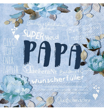 20 SERVETTEN 33x33 PAPA BLUE IHR