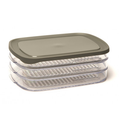 SET 3 CHARCUTERIEDOZEN MET DEKSEL VLEESWARENSCHAALTJES 23.2x16.4xH7.9cm