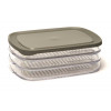 SET 3 CHARCUTERIEDOZEN MET DEKSEL VLEESWARENSCHAALTJES 23.2x16.4xH7.9cm