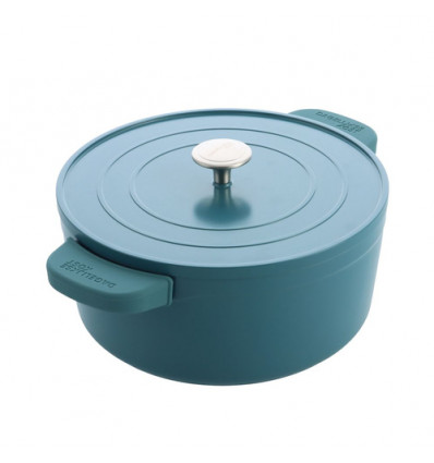 STOOFPOT 26CM DAGELIJKSE KOST BLAUWGROEN 5.3L MET AFNEEMBARE SILICONE GREPEN