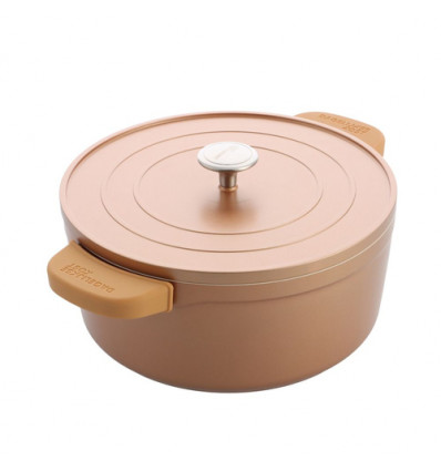 STOOFPOT 26CM DAGELIJKSE KOST KOPERKLEUR 5.3L MET AFNEEMBARE SILICONE GREPEN