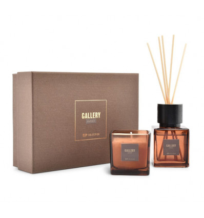 GIFTSET:GEURSTOKJES+GEURKAARS AMBER SP GALLERY