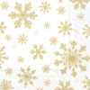 20 SERVETTEN 33x33cm FALLING SNOWFLAKES WHITE GOLD