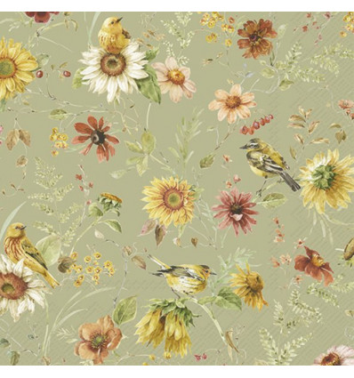 20 SERVETTEN 33x33cm SUMMER BEAUTI GREEN LATE SUMMER BEAUTIES