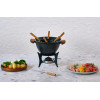 FONDUE GIETIJZER 23CM + 6 FONDUEVORKJES ASPEN ZWART
