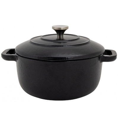 MINI STOOFPOTJE 12CM ZWART GIETIJZER COCOTTE