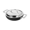 SAUTEUSE 24CM MET INOX DEKSEL 2 HANDVAT. ALU PRO 5 CERAFORCE