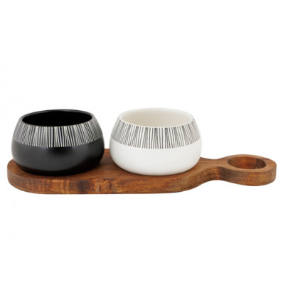 APEROSET: 2 BOWLS + SERVEERPLANK ETOSHA
