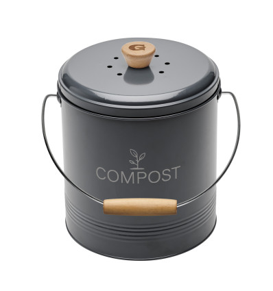 TAFELRESTJES GRIJS 4.5L MET EMMER EN CARBONFILTER | Binnenemmer 3L