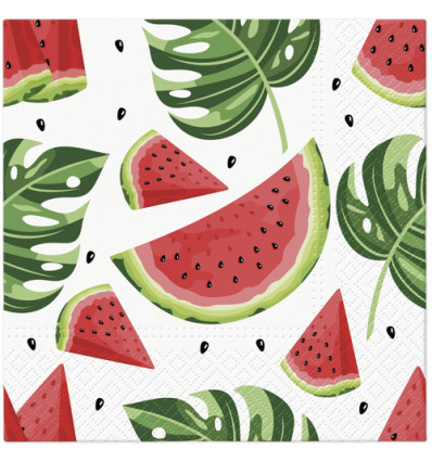 20 SERVETTEN 33x33cm WATERMELONS PAW