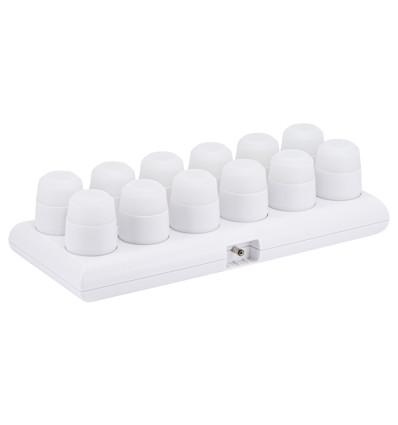 12 LEDLAMPJES OPLAADB MET AFSTANDSBEDIEN WARM WIT