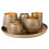 5 THEELICHTHOUDERS+SCHAAL BRASS GOLD GIFTSET 6DELIG NOYA