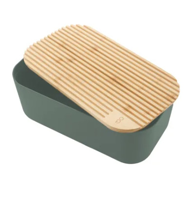 BROODTROMMEL ICEBERG GREEN BAMBOE DEKSEL RPET 38x21x15cm