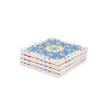 SET 4 GLASONDERZETTERS VIERKANT 10x10cm STONEWARE