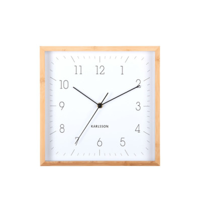 WANDKLOK 29CM VK NEAT CUADRADO HOUT WIT