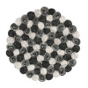 ONDERZETTER SCHAAPSWOL ZWART GRIJS 21CM ROND LANA ANTRA