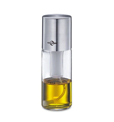 OLIEVERSTUIVER INOX GLAS 70ML H16CM OLIJFOLIE VERSTUIVER PUGLIA