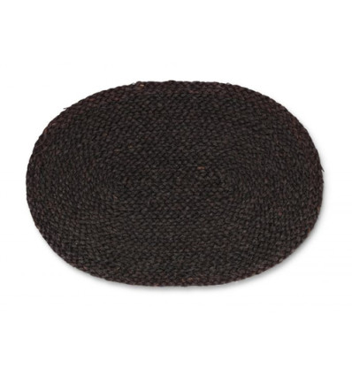 PLACEMAT 45x30cm OVAAL MAISBLAD ZWART