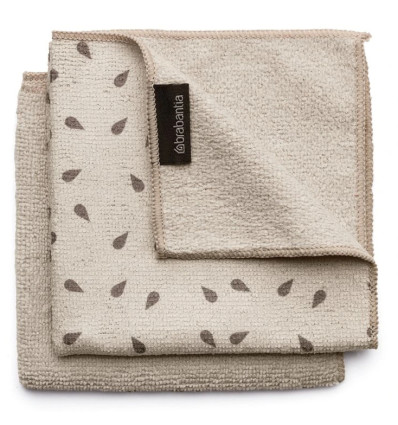 SET 2 DOEKJES MICROVEZEL SOFT BEIGE SCHOONMAAKDOEKJE 30x30cm